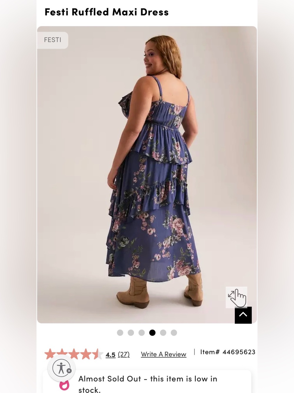 torrid Floral Ruffled Maxi Dress Divine Diana Floral Navy NWOT SIZE 00 /Fit14-16 - Picture 2 of 12